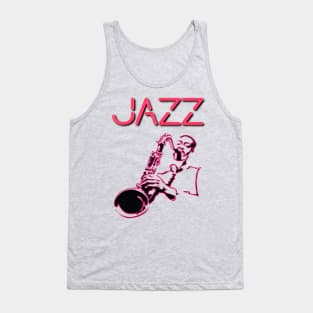 Jazz, Neon sign with Sax Player Tank Top